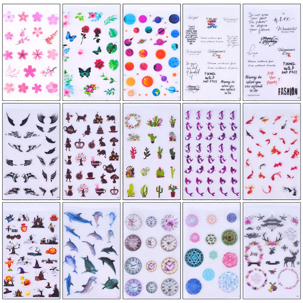 For Fun Transparent Decorate Stickers for UV Epoxy Resin Mold Filler Stickers Crystal Sticker Jewelry Making Decorative Material