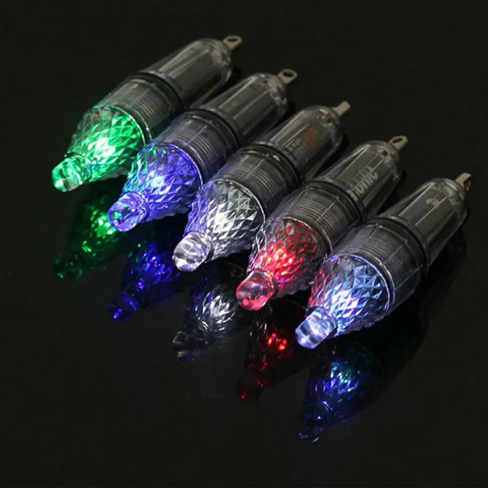 

Hot 12cm Deep Drop Underwater LED Lure Light Fishing Squid Flash Lamp Bass Spoon Red Green Blue White Multicolor