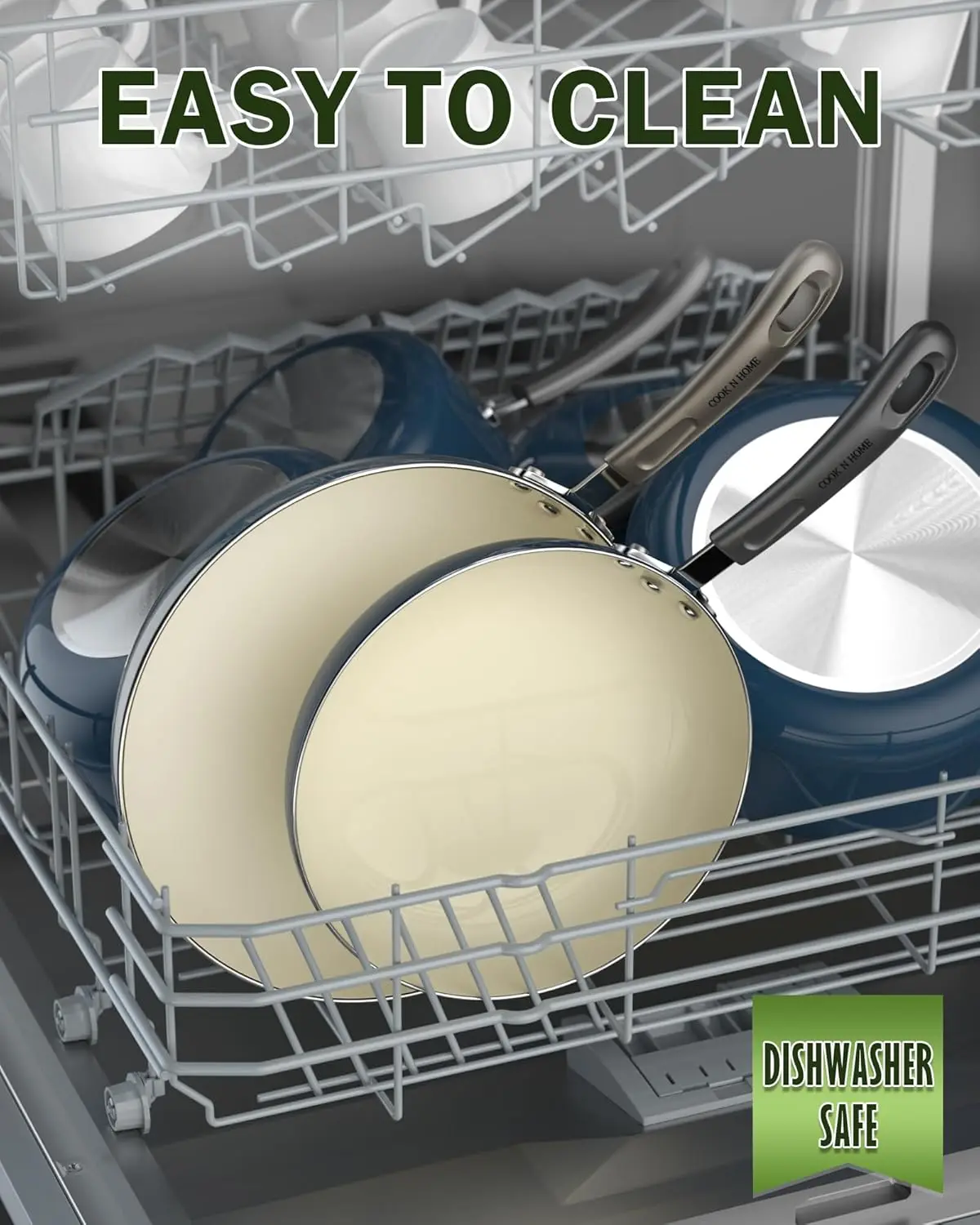 Pots and Pans Set Nonstick, 10-Piece Ceramic Kitchen Cookware Sets, Nonstick Cooking Set with Saucepans, Frying Pans, Dutch Ove