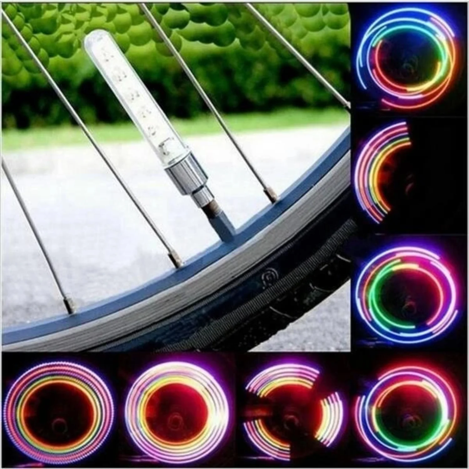 

2pcs Colorful Bike Wheel Spoke Light Waterproof MTB Balance Bicycle Light Tyre Tire Flash Lights Warning Cycling Lamp Legs leg