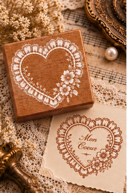 Houten kant rubberstempel patroon serie voor scrapbooking, knutseldecoratie en handgemaakte agenda's