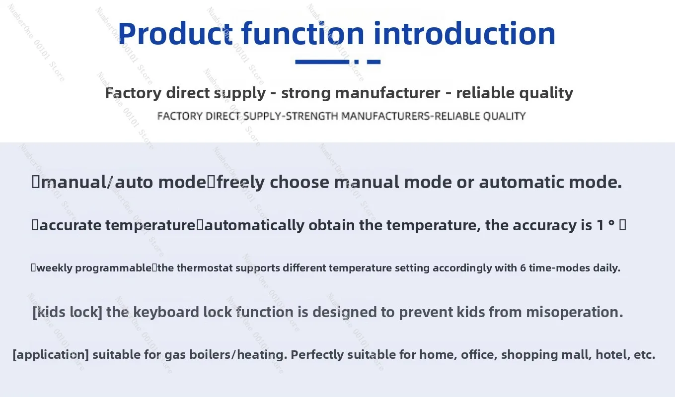 Wall-mounted Boiler Thermostat Wired Boiler Controller Battery-powered Smart Thermostat Water Floor Heating Controller