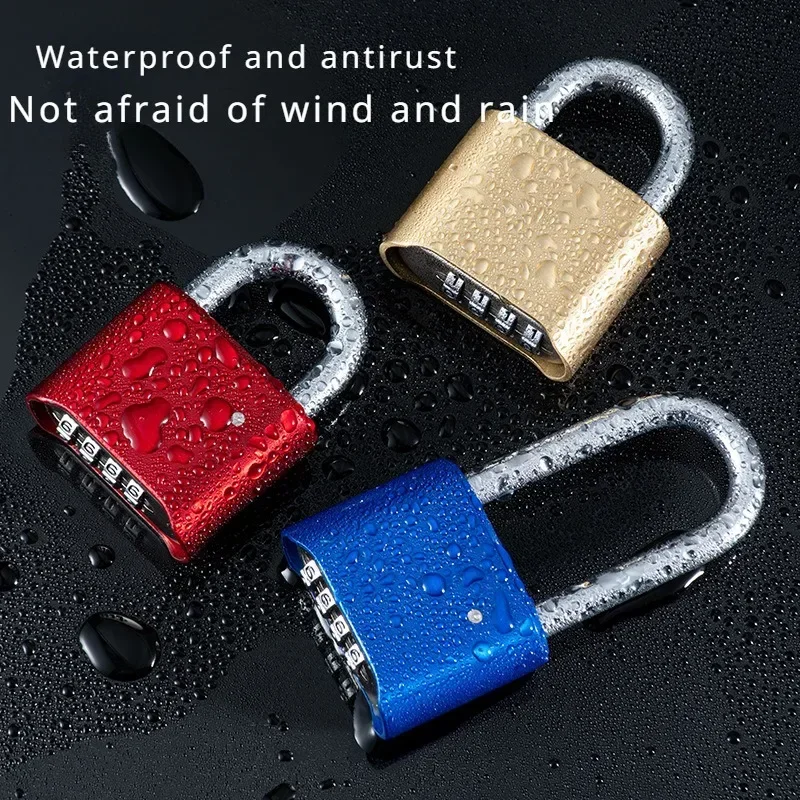 4-Digit Number Combination Padlock Waterproof Strong Hardened Suitable for Indoor Outdoor Fence Door Sturdy Password Code Locks