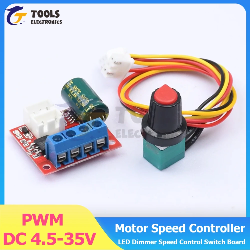 

Mini 5A PWM Motor Speed Controller Module DC 4.5-35V Brushless Motor Driver LED Dimmer Speed Control Switch Board