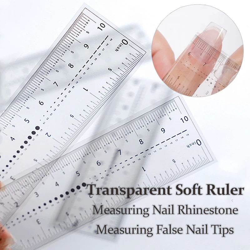 1/5/10pcs Clear Nail Ruler Acrylic Fake Nails Size Measurement Tools Press On Nails Measuring Tools PVC Measuring Nails Rulers