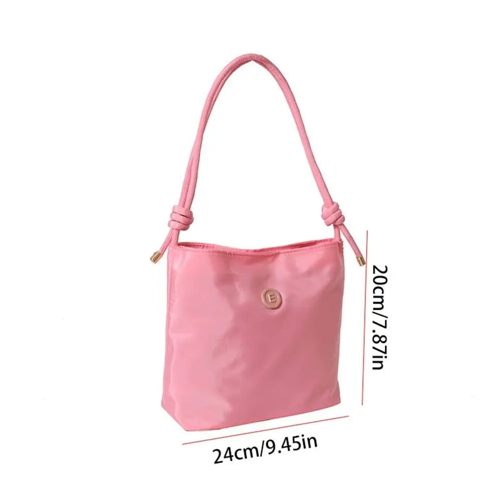 Bolso de mano de nailon para niña, bolsa de cubo informal y versátil, Ligera y sencilla, moda coreana