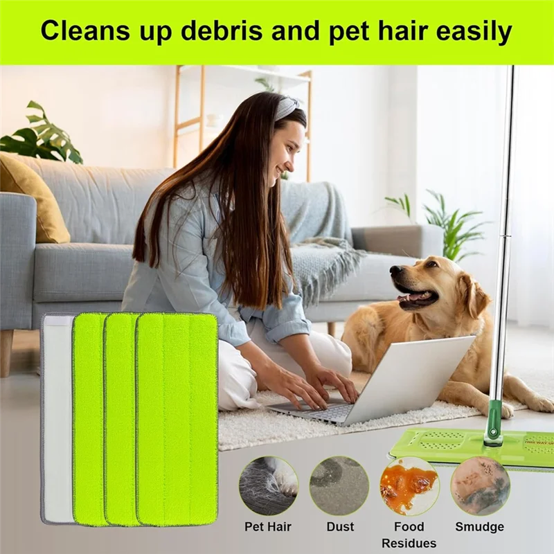 

HHO-12 Pcs Replacement Mop Refills For Libman Rinse 'N Wring Mop For Multi-Surface Floor Washable Microfiber Cloth Mop Head Pads