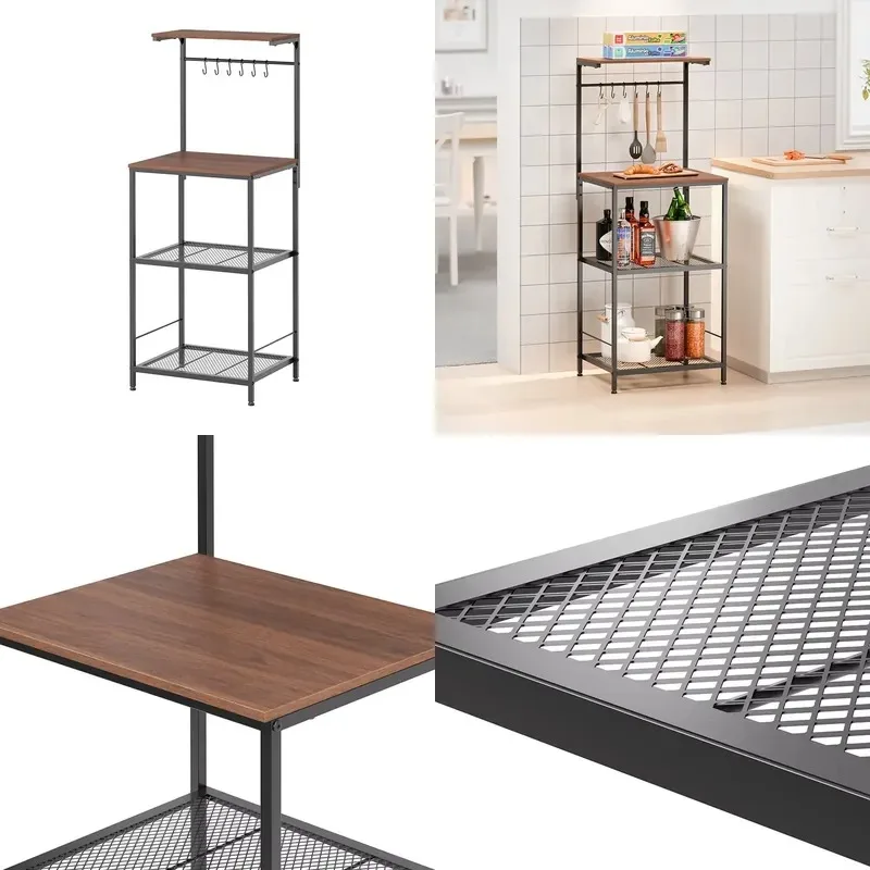 Space Saving 3 Tier Kitchen Cart Storage Trolley Metal Bread Rack for Small Apartment Cooking Areas