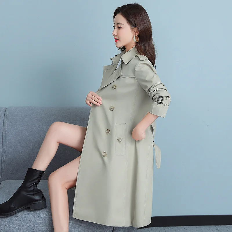 Imagem -02 - Moda Outono Trench Coat para Mulher Double-breasted Elegante Feminino Roupas Fino All-match Casual Senhoras Blusão