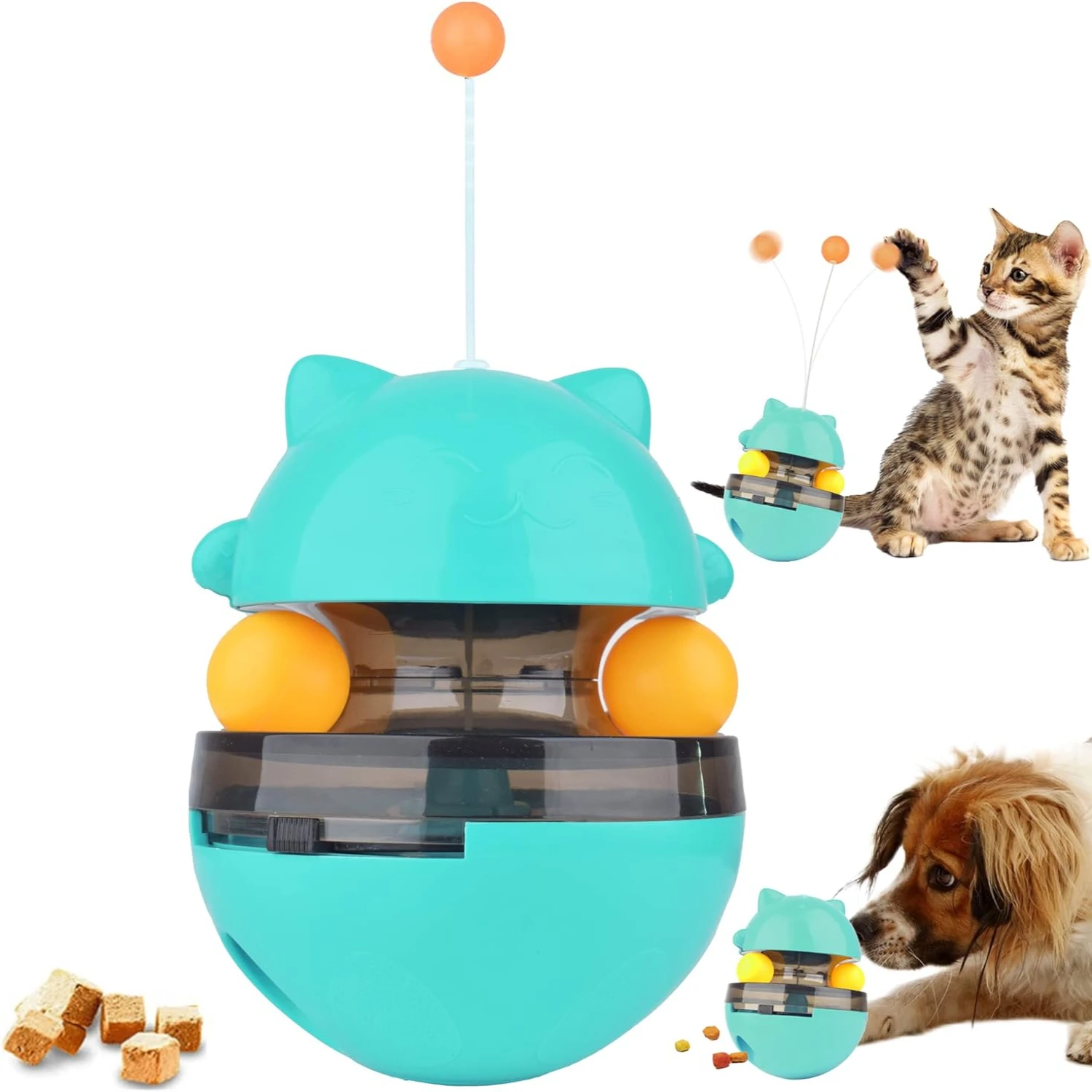 

Exciting Intense Blue Interactive Dispensing Toy for Small and Medium Dogs and Cats - Engaging Pet Treat Feeder and Dispenser -