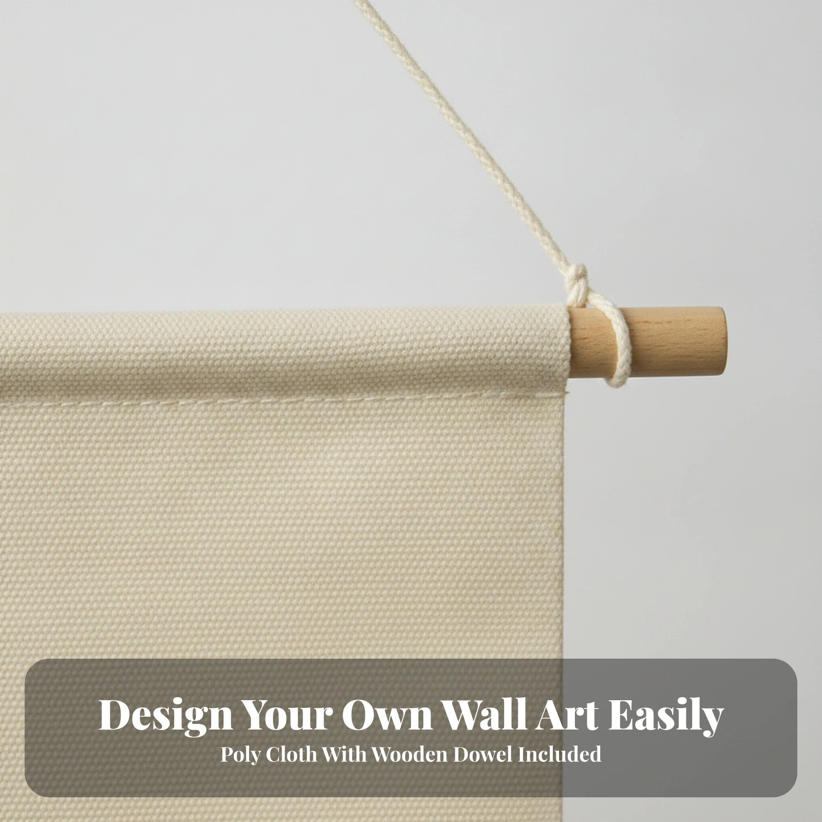 Blank Banner with Wooden Rod Plain Blank Pennant Flag Decor Customizable for Crafters, Craft Displays, Bedrooms