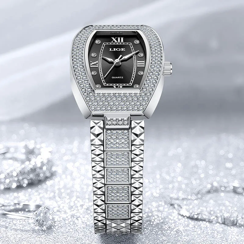 LIGE Sports Watch for Women Simple Square Fashion Waterproof Bracelet Quartz Wristwatch Students Ladies Watches Reloj Mujer+BOX