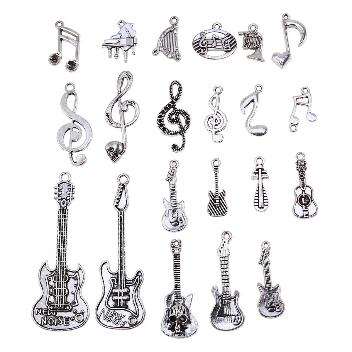 

3 Packs Note Guitar Pendants 21 Patterns Silver DIY Jewelry Findings Jewelry Findings Necklace Bracelet Charms
