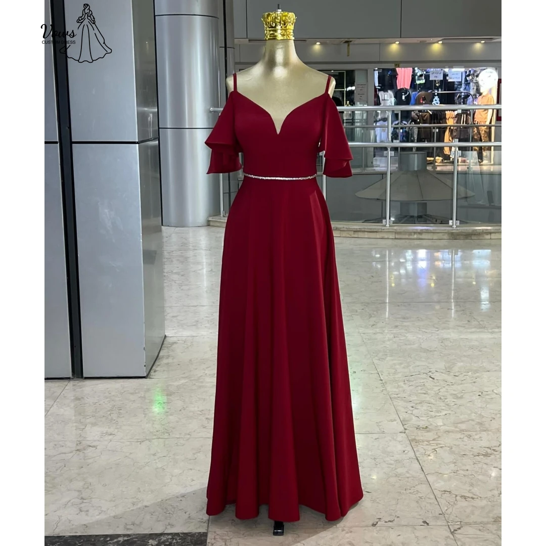 فساتين سهرة بأشرطة سباغيتي من Vows 2025 فساتين حفلات نسائية أنيقة مصنوعة حسب الطلب للمناسبات الخاصة ثوب حفلة كلمة