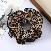 Leopard Print Hair Scrunchies Ponytail Holder Elastic Hair Bands Wrist Line Fabric Scrunchy Hair Ties for Show Sleepover Party - Image 3
