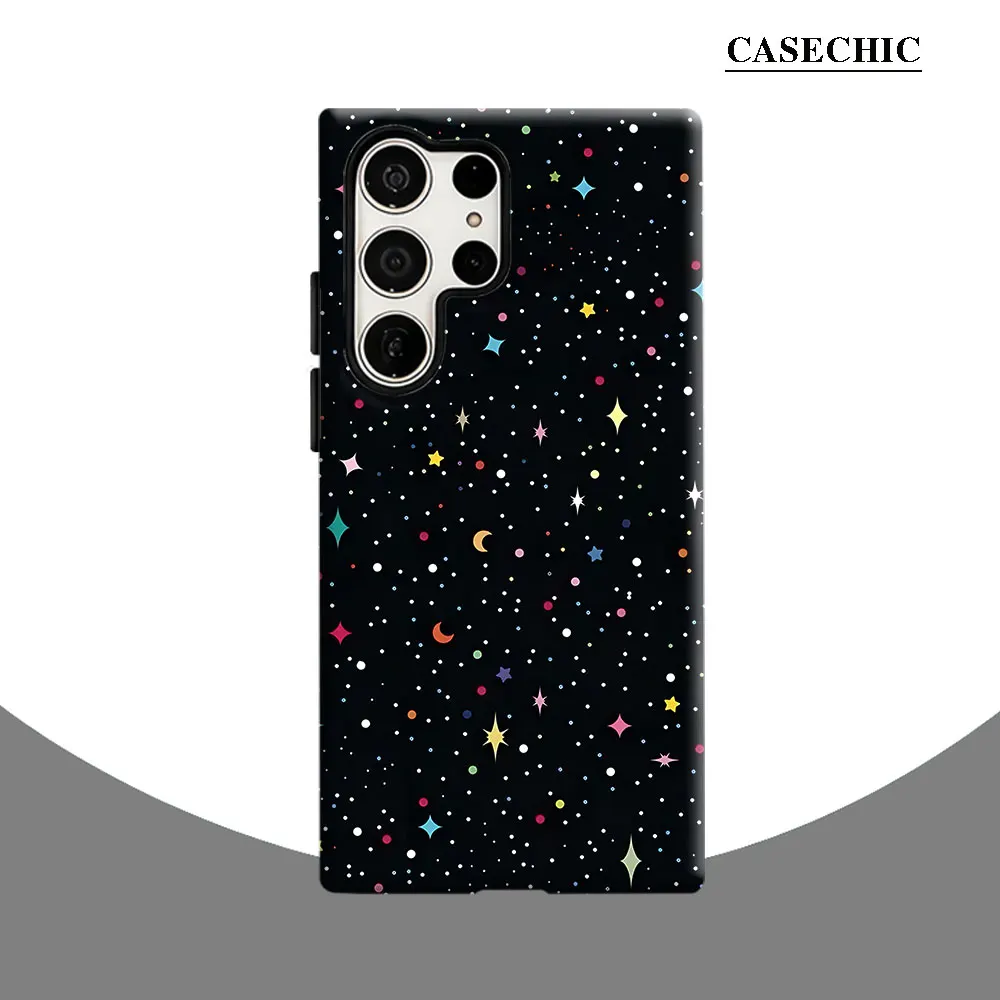 Colorful Starry Sky Phone Case for Samsung Galaxy S26 S25 Ultra S24 S23 Ultra Plus Shockproof Double layer tough Back Cover