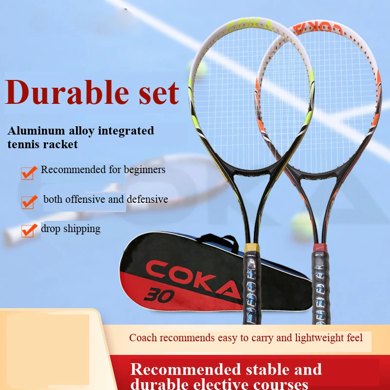 

Non-Slip All-in-one Aluminium Alloy Tennis Racket set for Beginners Adults and Children Training Rackets With Tennis Storage Bag