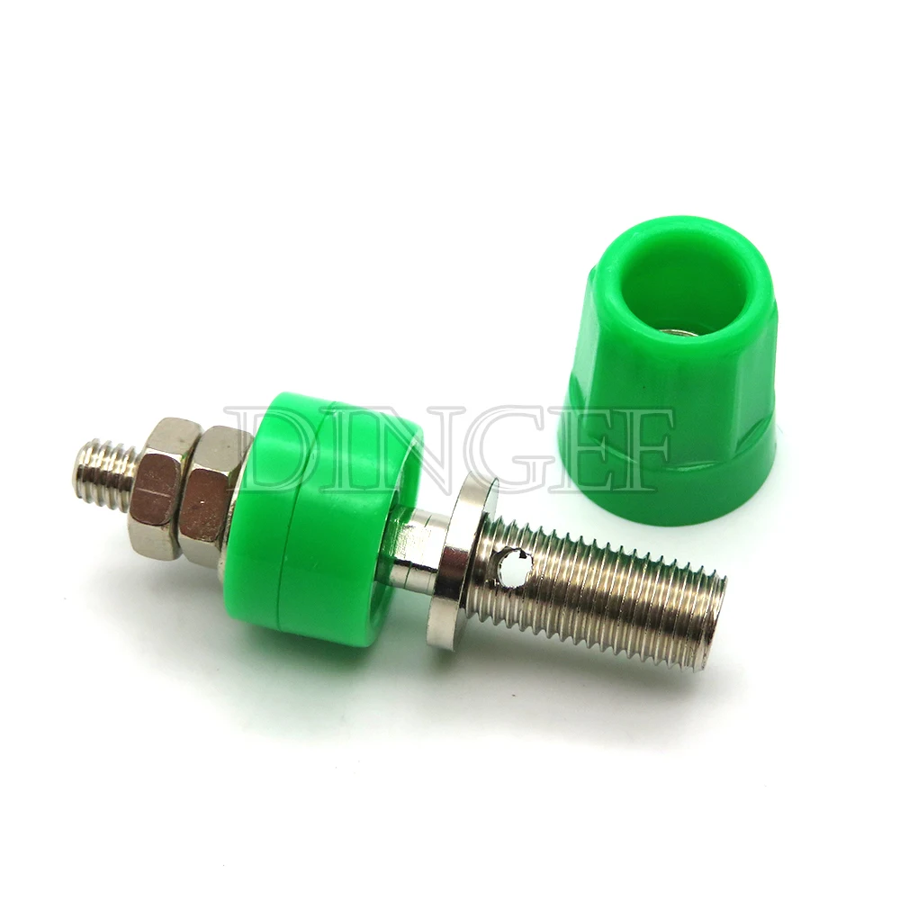 2PCS M4X36 Pure Copper Terminal 4MM Banana Jack Socket 20A Binding Post Banana Plug Connector M4*36 Black Red Blue Green Yellow