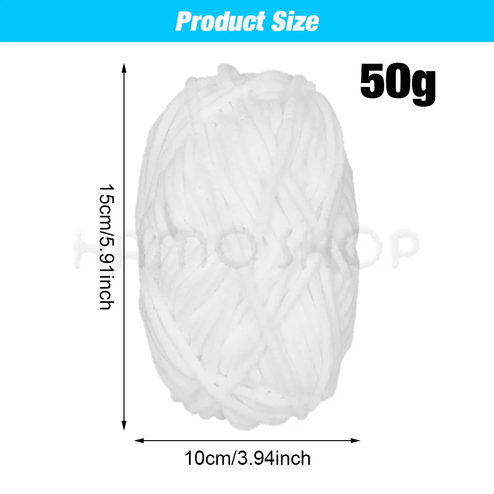 50g/Ball Ice Stripe Line Yarn DIY Wool Yarn Cotton Knitting Soft Chenille Yarn For Handmade Knitting Blanket Scarf Thick Thread