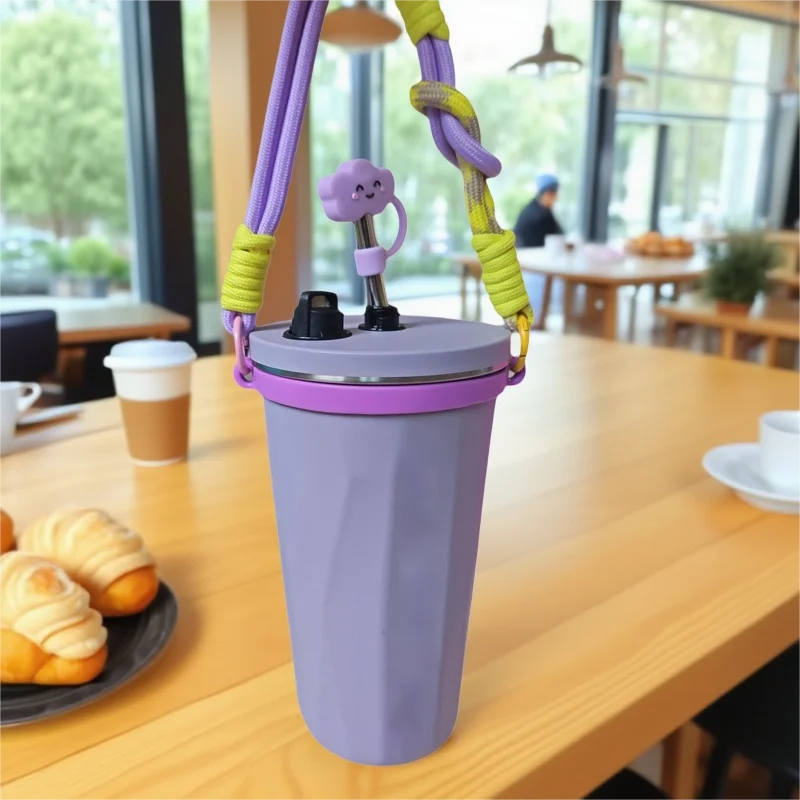

Stretchable Handheld Braided Rope St Cup Holder Decorative Cup Cover Water Cup Accory for Manner Cup Universal Design