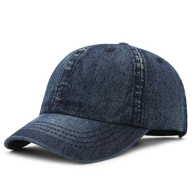 Mens Denim Short Brim Baseball Cap Casual Retro Washed Cotton Soft Top Snapback Caps for Women Short Billed Umpire Dad Hats