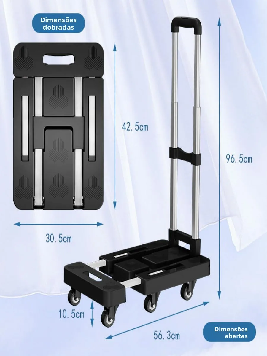 portable-lightweight-hand-pulled-cargo-cart-flatbed-moving-hand-truck-household-shopping-cart-aluminum-alloy-pp-material