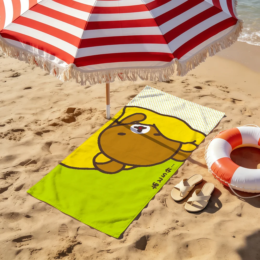 cute cartoon face fun Bear R-Rilakkuma soft Dry Beach Towels Trip Towel swim Summer Holiday Vacation bathing Pool Camp Gift