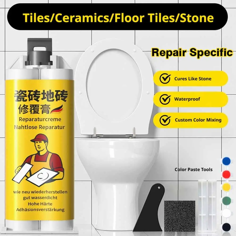 Tile Repair Cream Kit Porcelain Granite Marble Fix Tub Chips And Sink Cracks With Super Adhesio Tools