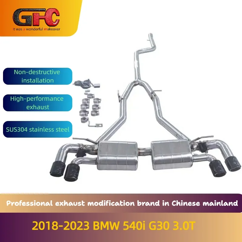 

Бренд GFC для BMW 540i G30 3.0T Catback SUS304 Высокопроизводительная выхлопная система с регулируемым клапаном 2018-2023 годов, с глушителем и наконечниками