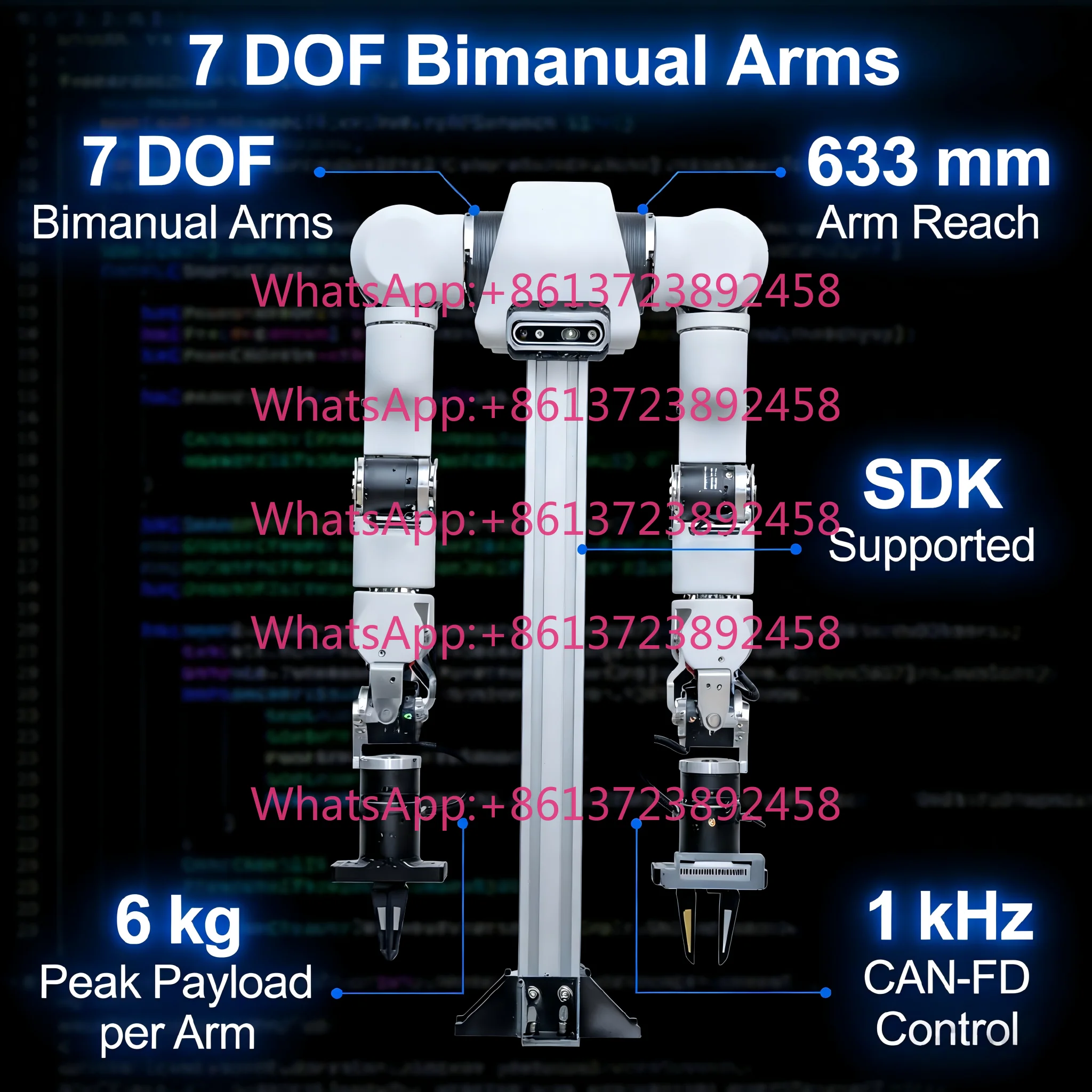 Foxtechrobot Agility A1 7-DOF Humanoid Research Development Platform ROS2 Python SDK Open-Source Robotic Arm for University Lab