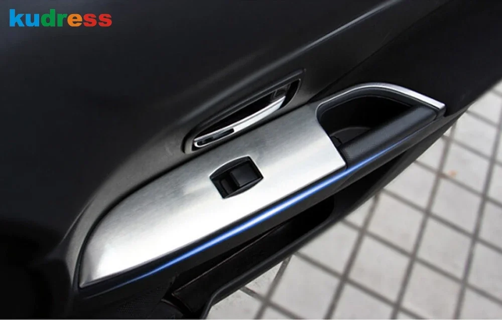 For Mitsubishi ASX 2011-2022 2023 2024 Carbon Car Door Armrest Window Lift Switch Button Panel Cover Trim Interior Accessories