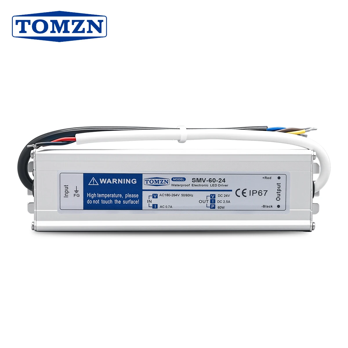 TOMZN 60W Waterproof LED Driver IP67 AC to DC 12V 24V Outdoor Power Supply Constant Voltage Lighting Transformer for LED PLC