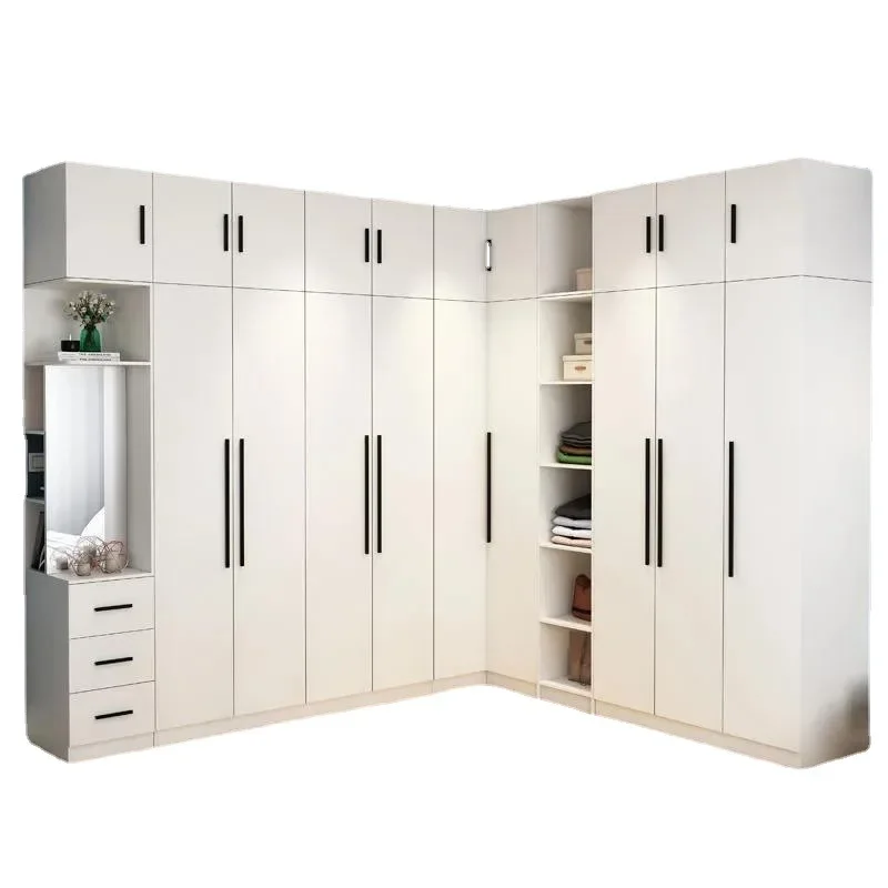 The product can be customizedL-shaped corner wardrobe 90 degree household bedroom small unit minimalist modern coat c