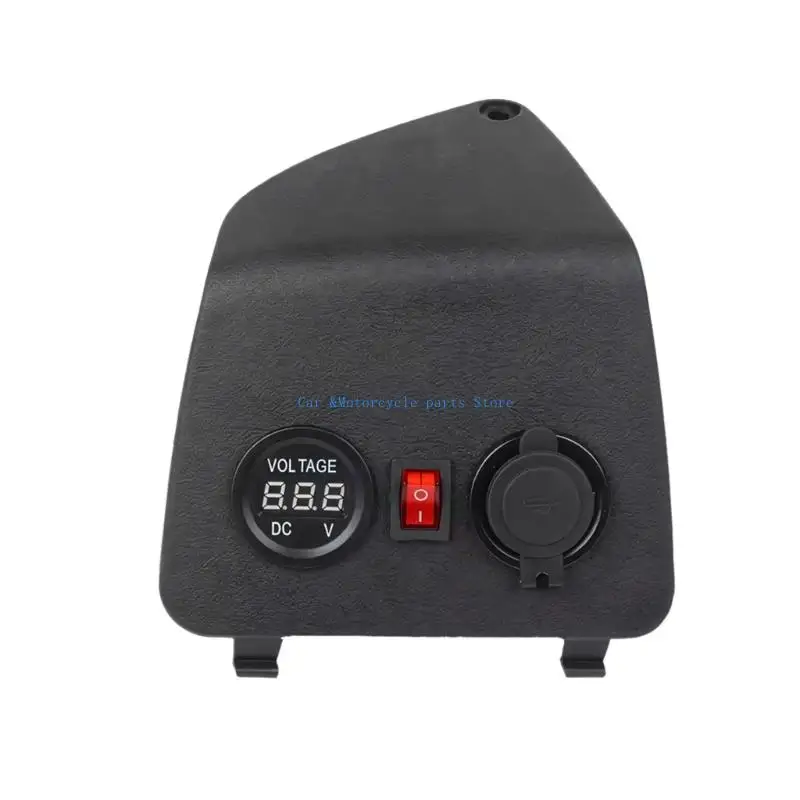 

Y9UC Double Output Motorcycle USB Chargers with Integrated Display and ABS Construction Power Adapter Outlet