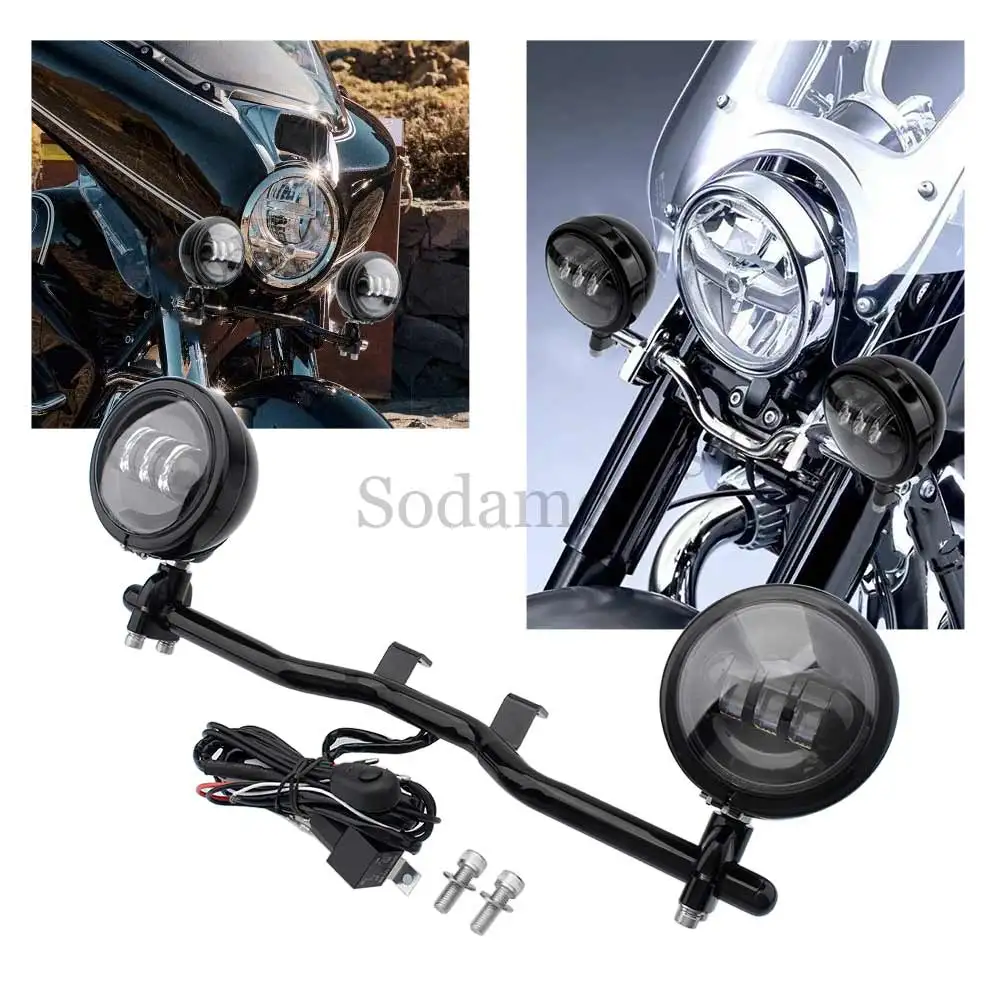 Motorcycle Part Fog Lights Bracket Kit LED Auxillary Headlight With Holder  For BMW R 18 B R18B R18 Transcontinental 2021-2024