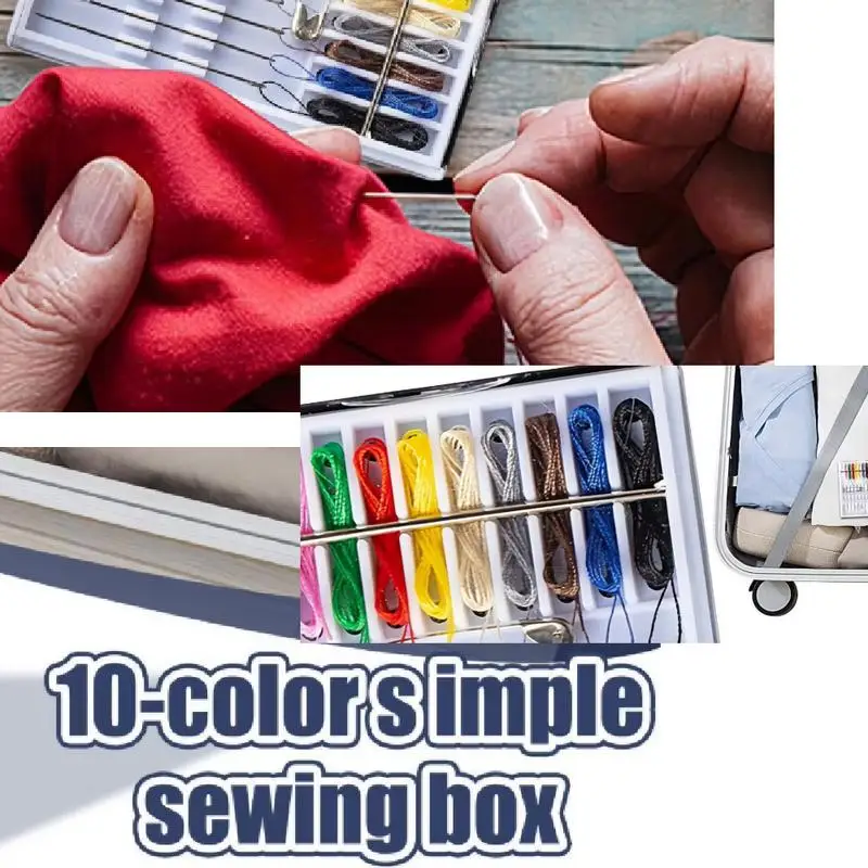 

10 Color Thread Mini Sewing Kit Box Needle Thread Button Storage Bags Sewing Tool Portable Handcraft With Pin Button Home Travel