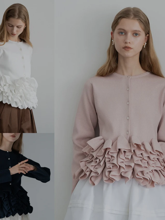 

Повседневное вязаное пальто-свитер Sle Long Sve с плиссированным дизайном и элли-байской одеждой для женщин, круглое, новое...