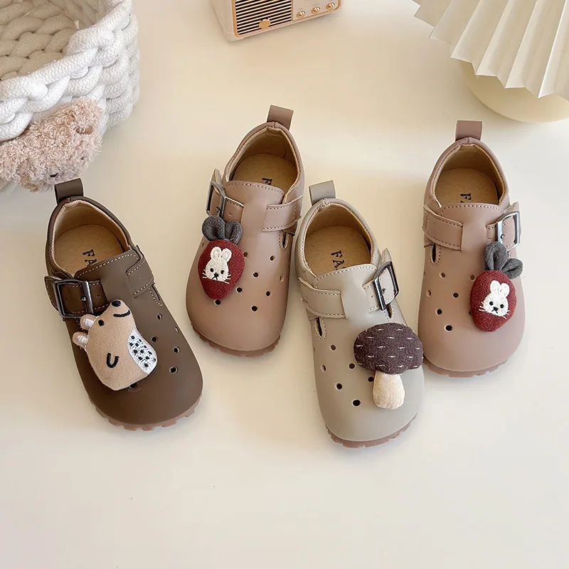 2025 Spring Children Casual Shoes for Girls New Fashion Korean Style Soft Bottom Anti-slippery Versatile Chic Cute Flat Shoes