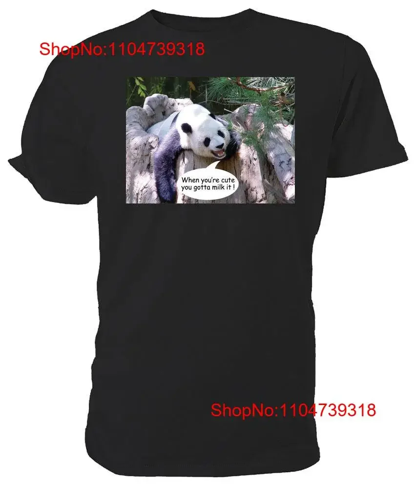 

Футболка с милой пандой, когда ты молоко, это на выбор, размер цвета, мужская, женская, винтажная, мытая, мягкая, домашняя, унисекс, слегка уличная одежда