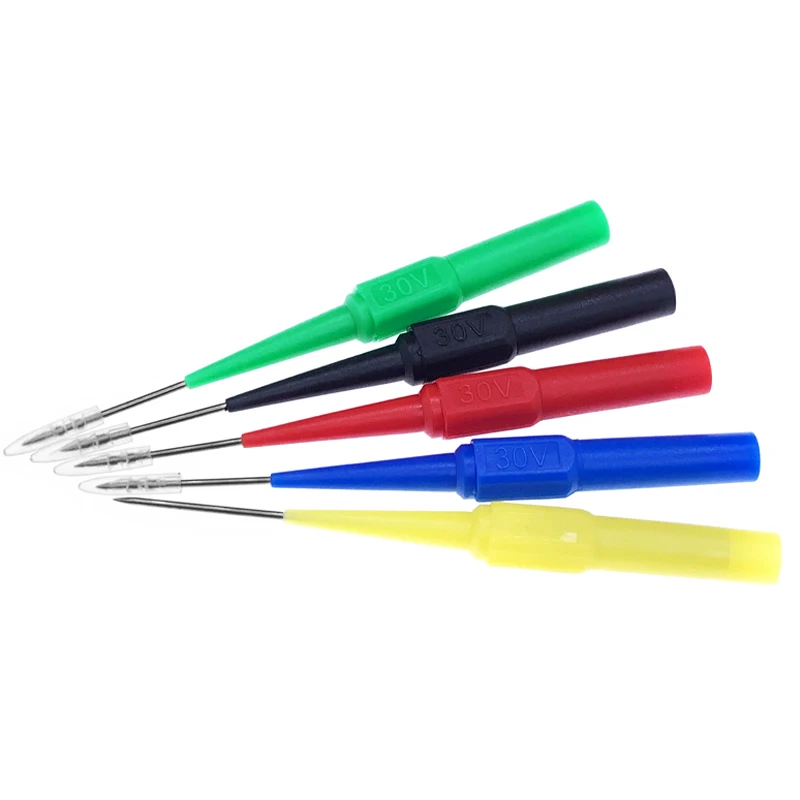 5pcs Insulation Piercing Needle Non-destructive Multimeter Test Probes 30v Measuring Device For Banana Plug