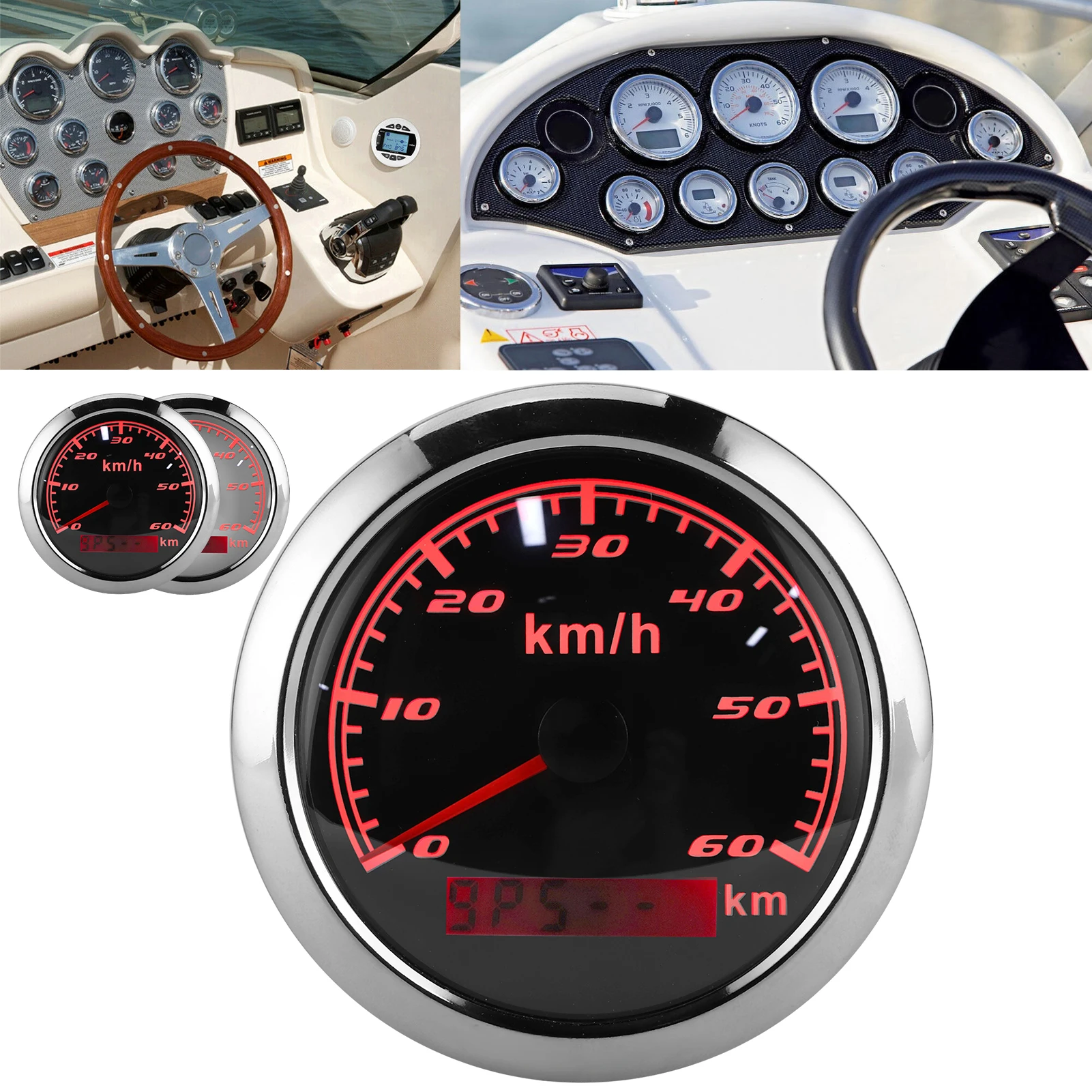 

Speed Gauge Boat Odometer Speedometer IP67 Waterproof for Marine Ships Yachts Car Motorcycle Boat Gauge Speed Gauge Speed Meter