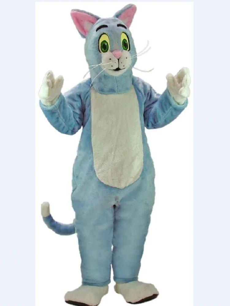 High Quality EVA Material Helmet Blue Cat Mascot Costume Suit Walking Cartoon Birthday Party Adult Size RolePplaying 077