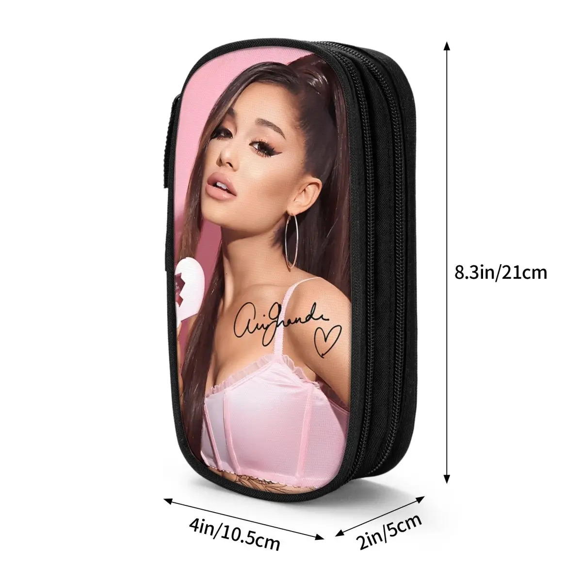 Fun Ariana Grandes Pop Music R&B Pencil Cases Pencil Box Pen Box for Student Big Capacity Bag Students School Gift Stationery
