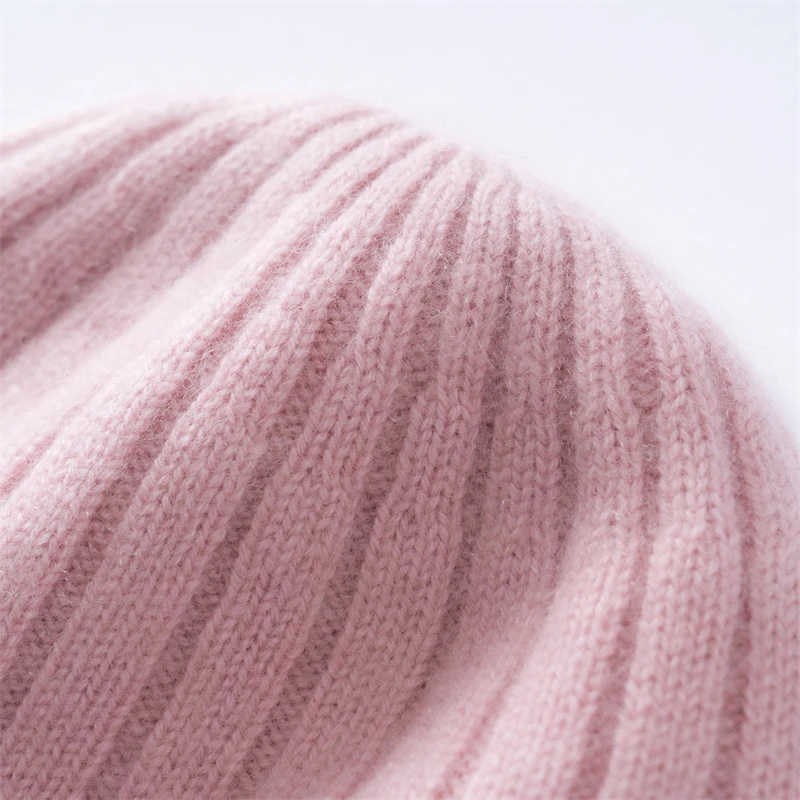 High Quality Cashmere Beanie Undyed Wide Rib Cuffed Watch Cap Outdoor Soft Warm Winter Knit Hat Unisex Knitted Beanie Hat