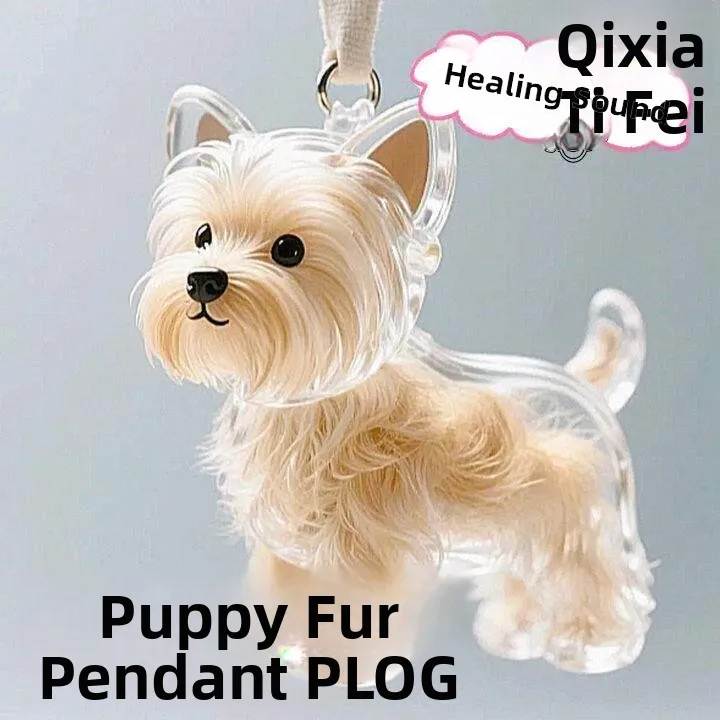 Transparent Dog Fur Storage Keychain Cute Creative School Bag Backpack Hanging Ornament Capsule Memorial Pendant