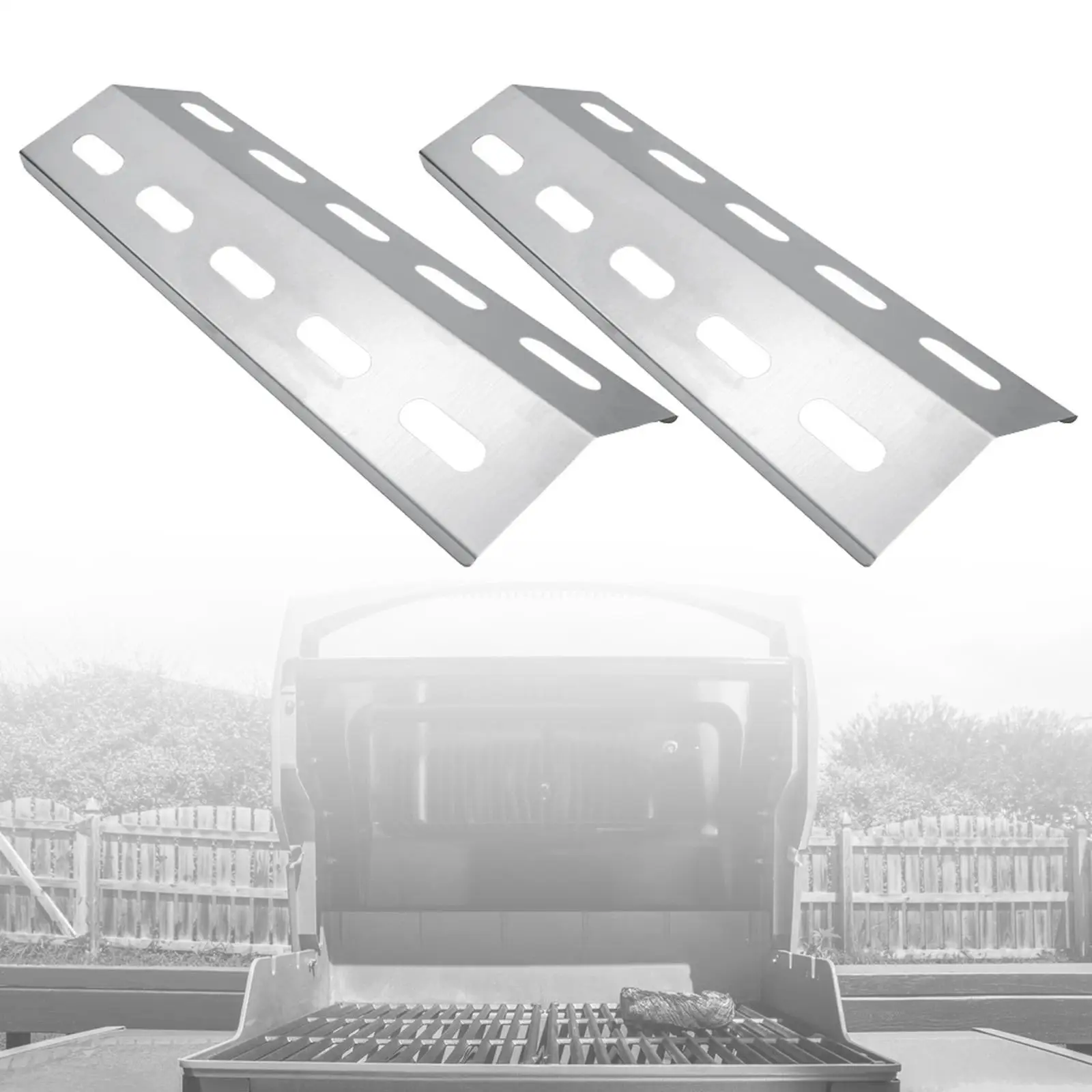 2Pcs Grill Heat Plate Shield Barbecue Heats Plate Easy to Install Convenient Fire Divider Heat Tent for Garden Camping Picnic