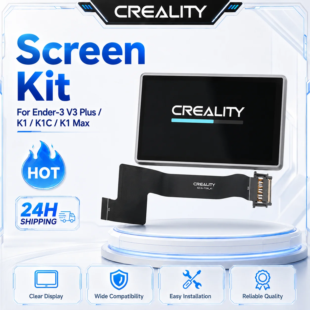 Creality Official 3d Printer K1/k1 Max 4.3 Inch 480x400 Touch Screen Display Screen Kit For K1/k1 Max 3d Printer Parts