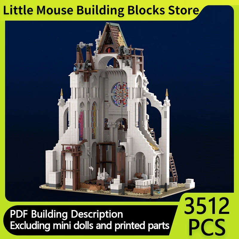 

Medieval Castle Model MOC Building Bricks Construction Site Scene Modular Technology Gifts Holiday Assemble Children Toys Suit