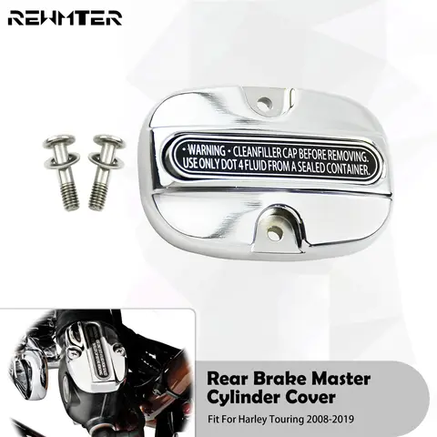 Motorcycle Alumium Rear Brake Master Cylinder Cover For Harley Touring Street Electra Road Glide FLHR FLTR FLHX Ultra 2008-2018