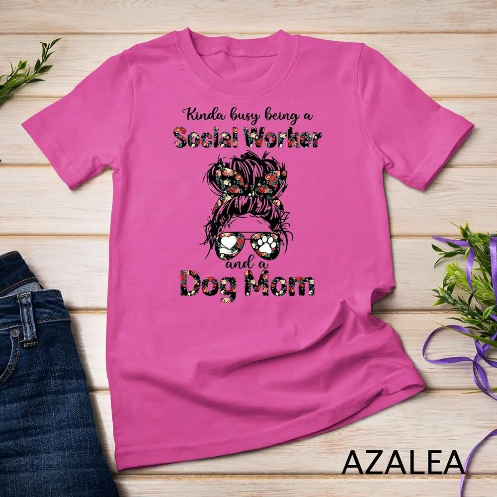 Meio Unisex T-shirt para mãe e cão amantes, camisa de trabalho, amantes, amado como assistente social